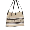 Medium Release Shopper-väska i canvas och kalvskinn Medium Release Shopper-väska i canvas och kalvskinn