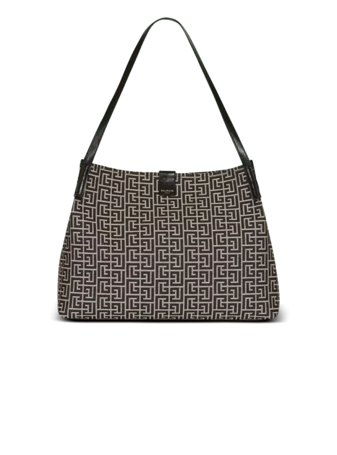 Medium Release Shopper-väska i monogramjacquard och kalvskinn Medium Release Shopper-väska i monogramjacquard och kalvskinn