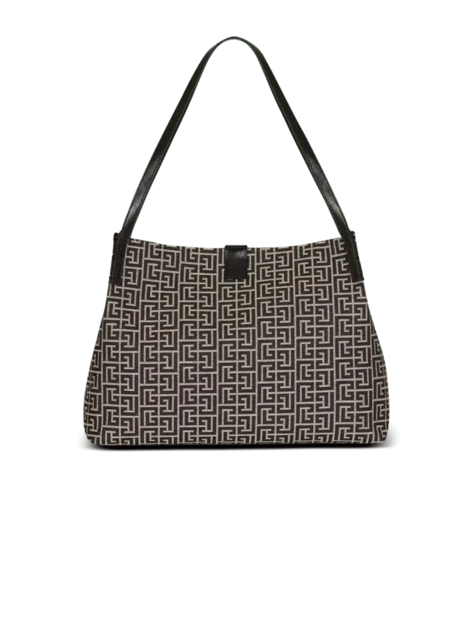 Medium Release Shopper-väska i monogramjacquard och kalvskinn Medium Release Shopper-väska i monogramjacquard och kalvskinn