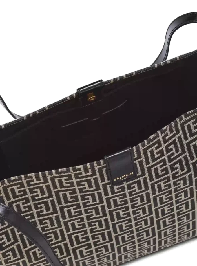 Medium Release Shopper-väska i monogramjacquard och kalvskinn Medium Release Shopper-väska i monogramjacquard och kalvskinn