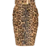 Midikjol i läder i ponnystil med leopardmönster Midikjol i läder i ponnystil med leopardmönster