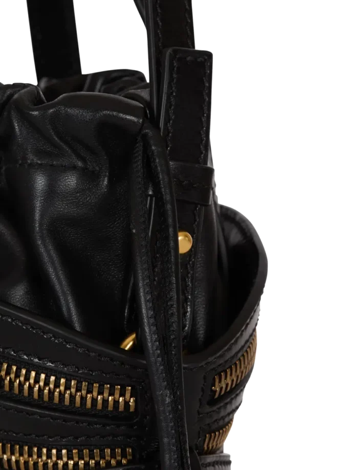 Mini Shuffle Zips-väska i kalvskinn