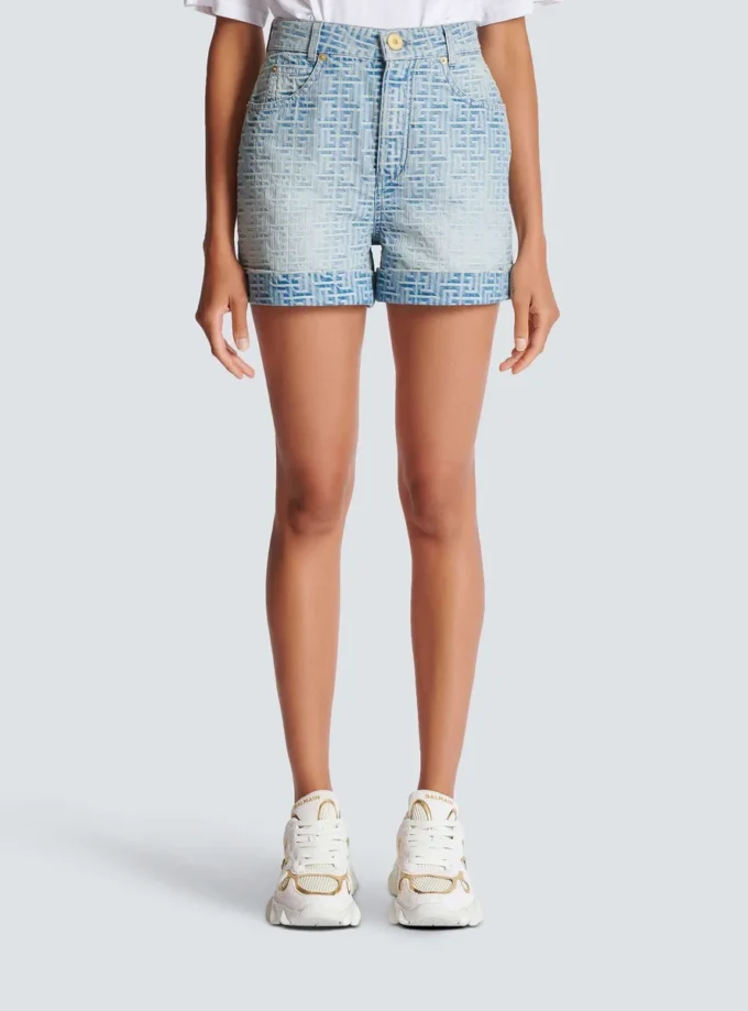 Monogram-denimshorts Monogram-denimshorts