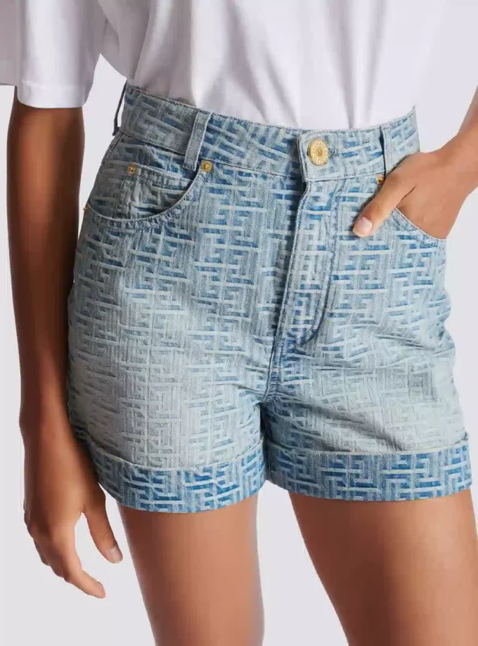 Monogram-denimshorts Monogram-denimshorts