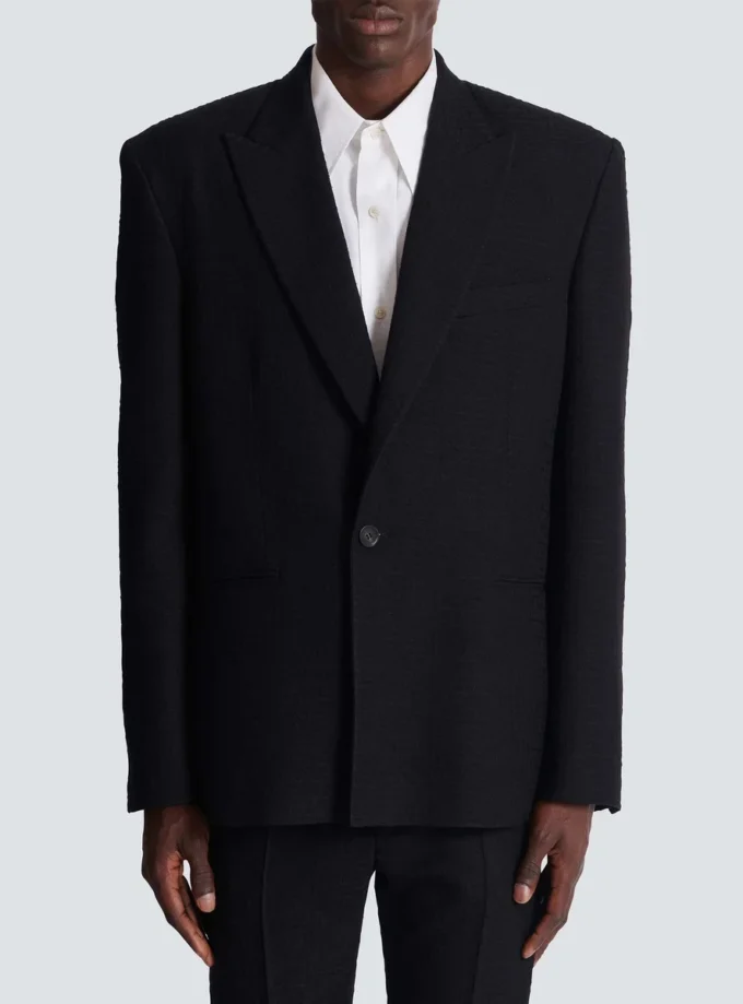 Monogram grain de poudre 1-knappsjacka Monogram grain de poudre 1-knappsjacka