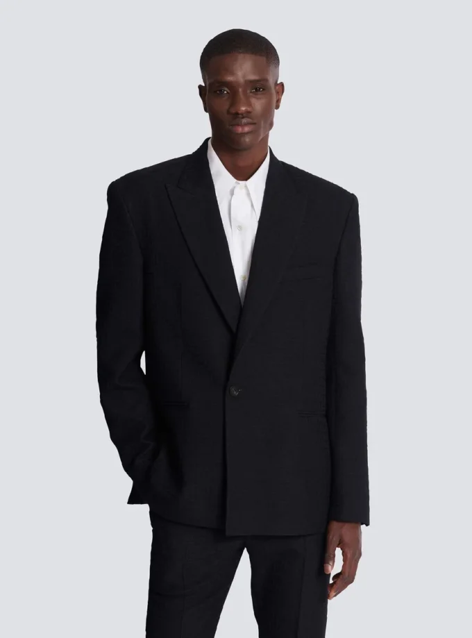 Monogram grain de poudre 1-knappsjacka Monogram grain de poudre 1-knappsjacka