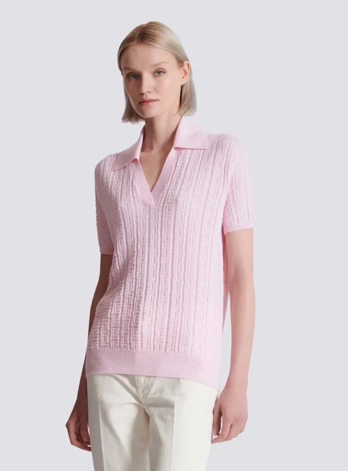 Monogramstickad polotröja