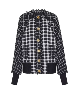 Oversized bomberjacka i blandad tweed