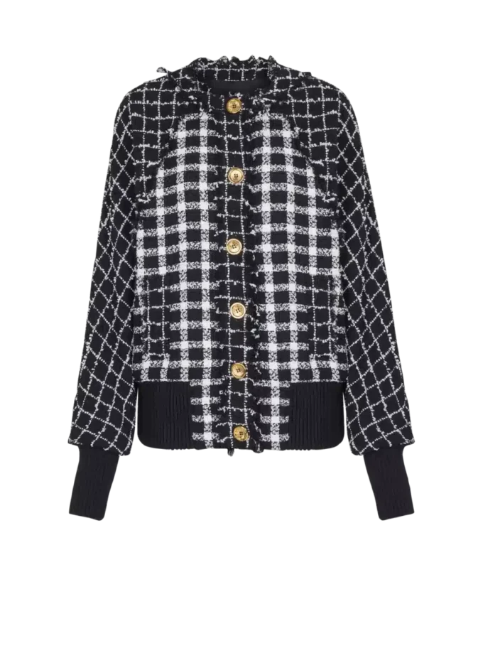 Oversized bomberjacka i blandad tweed