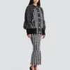Oversized bomberjacka i blandad tweed