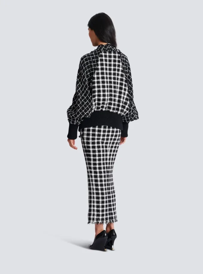 Oversized bomberjacka i blandad tweed