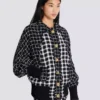 Oversized bomberjacka i blandad tweed