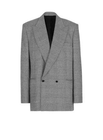 Oversized jacka i Prince of Wales-jacquard