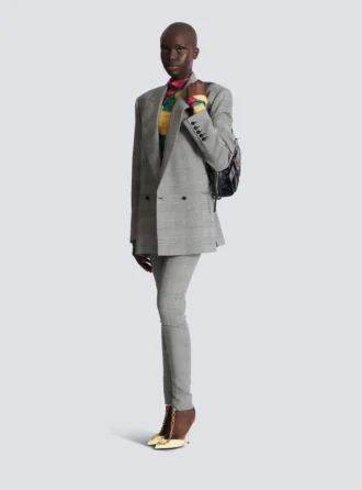 Oversized jacka i Prince of Wales-jacquard