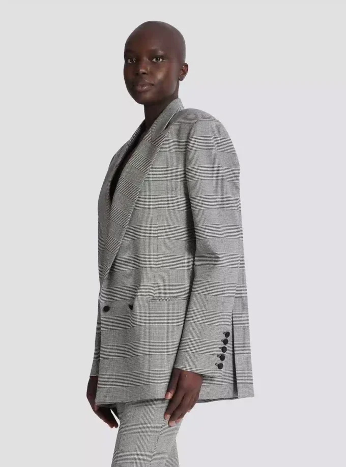 Oversized jacka i Prince of Wales-jacquard Oversized jacka i Prince of Wales-jacquard