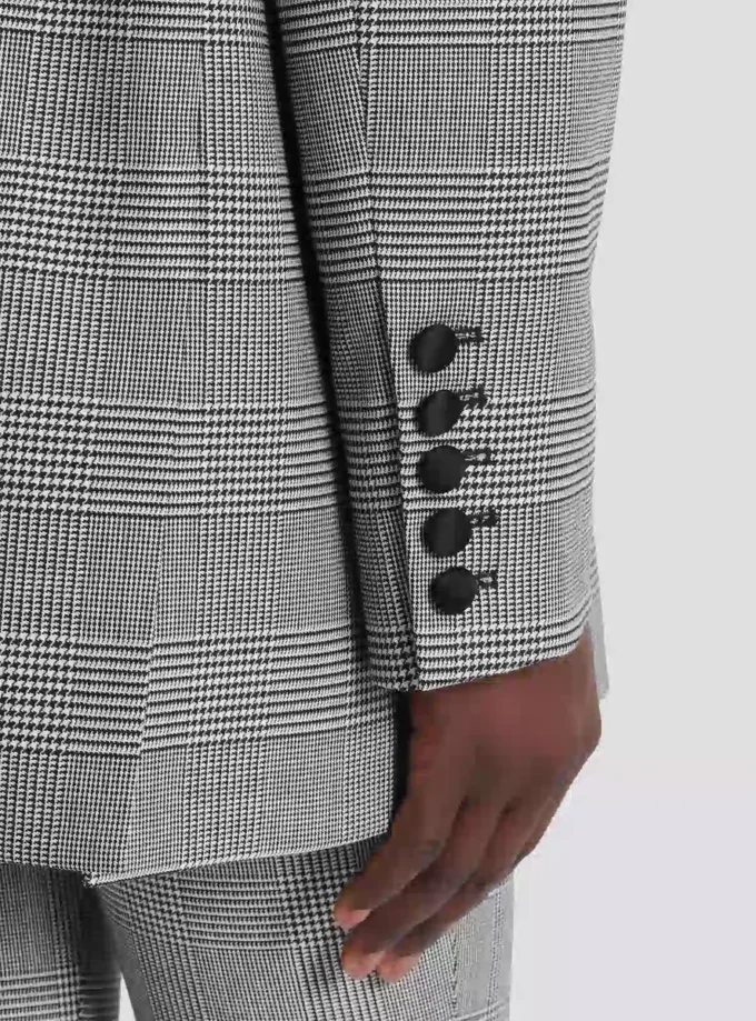Oversized jacka i Prince of Wales-jacquard Oversized jacka i Prince of Wales-jacquard