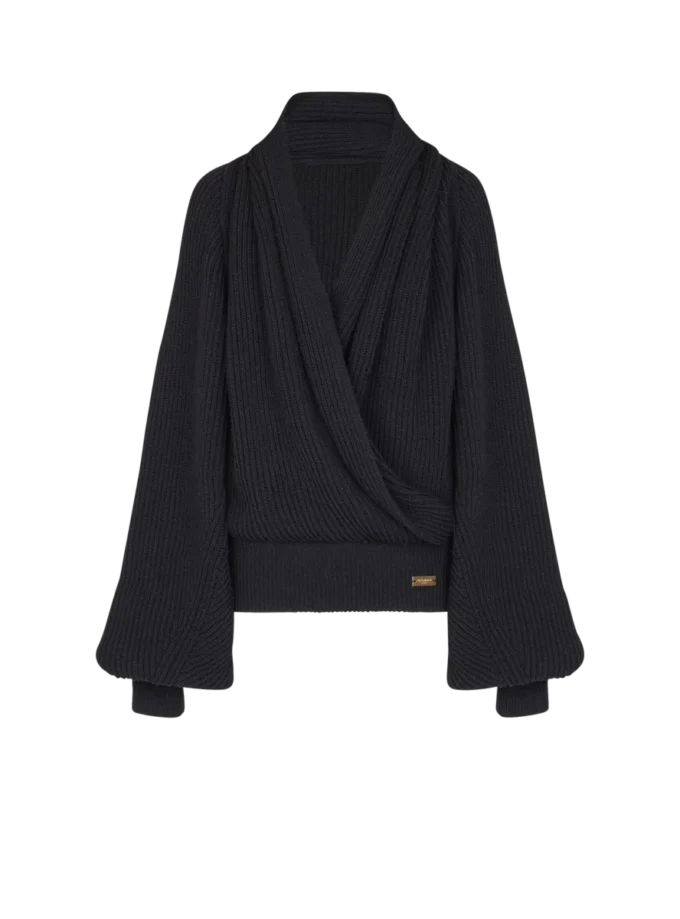 Oversized stickad hoodie