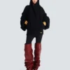 Oversized stickad hoodie