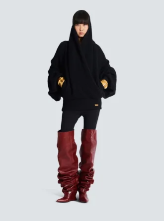 Oversized stickad hoodie
