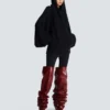 Oversized stickad hoodie