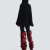 Oversized stickad hoodie