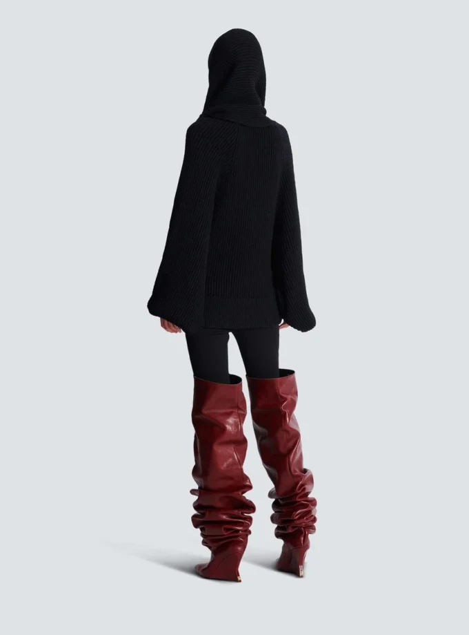 Oversized stickad hoodie