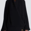Oversized stickad hoodie