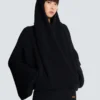 Oversized stickad hoodie