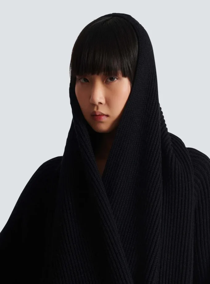 Oversized stickad hoodie