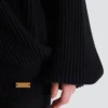 Oversized stickad hoodie