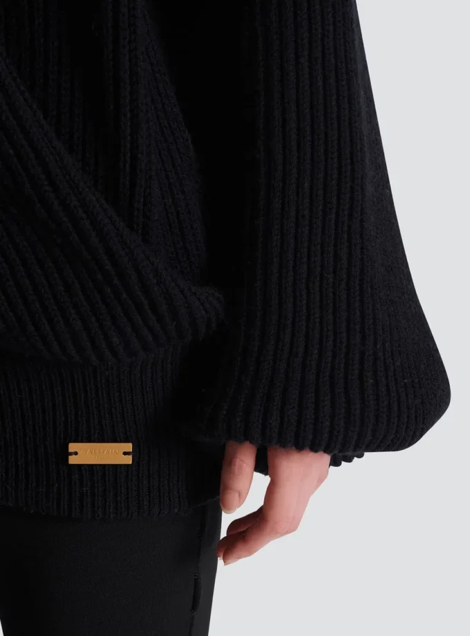 Oversized stickad hoodie