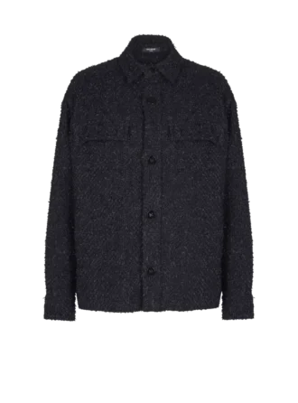 Overskjorta i tweed med monogram