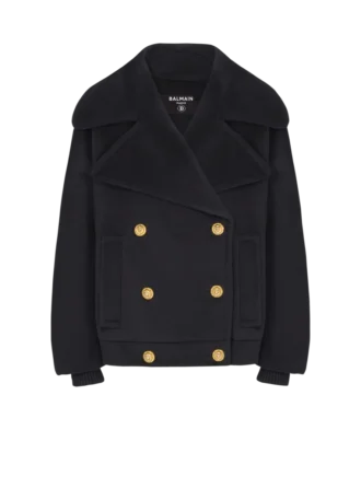 Pea coat i ull med 4 knappar
