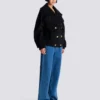 Pea coat i ull med 4 knappar Pea coat i ull med 4 knappar