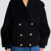 Pea coat i ull med 4 knappar Pea coat i ull med 4 knappar