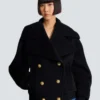 Pea coat i ull med 4 knappar Pea coat i ull med 4 knappar