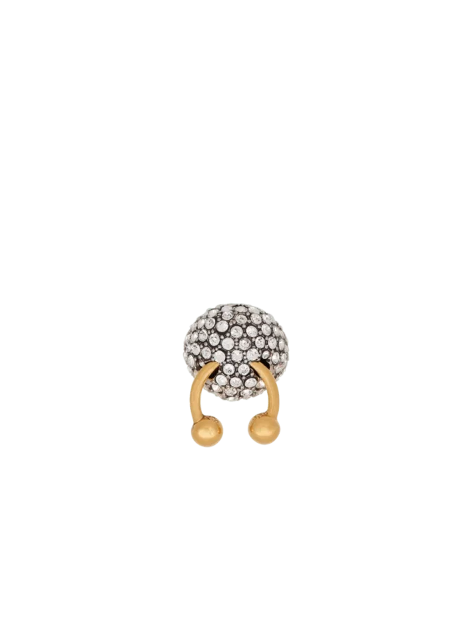 Piercingring i mässing och strass