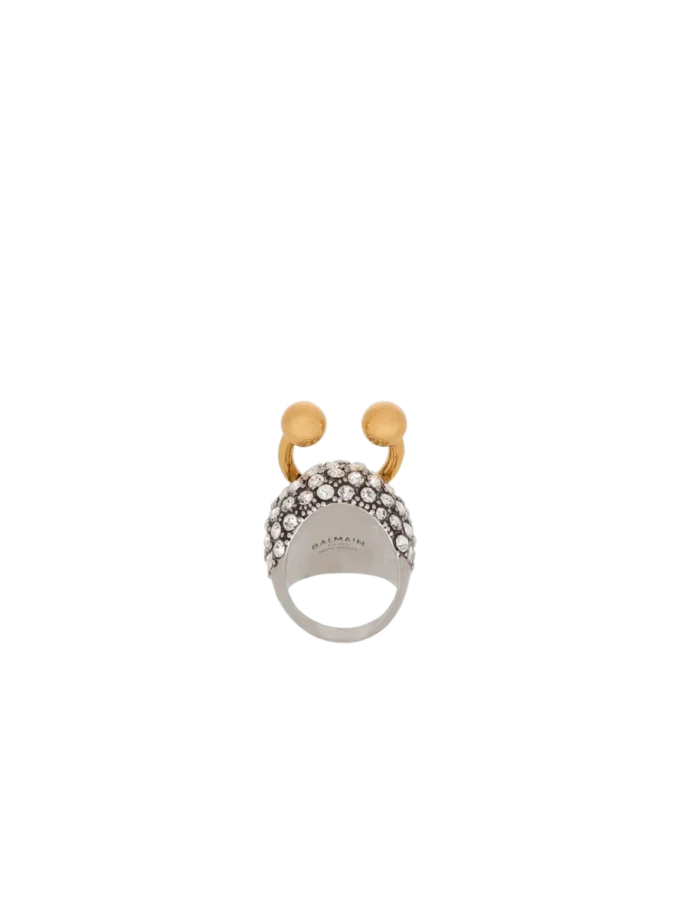 Piercingring i mässing och strass