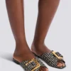 Platta sandaler Anthem i jacquard med monogram