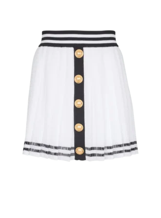 Plisserad stickad kjol med monogram