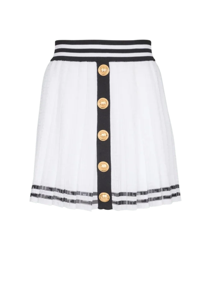 Plisserad stickad kjol med monogram Plisserad stickad kjol med monogram