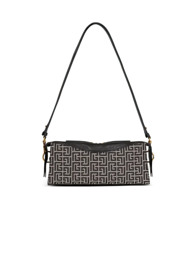 Pulse axelväska i monogramjacquard och kalvskinn