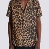Pyjamas skjorta i silke med leopardmönster Pyjamas skjorta i silke med leopardmönster