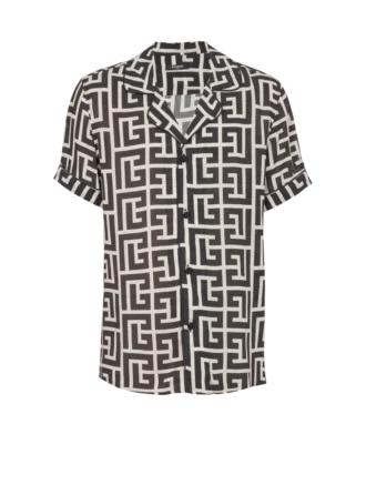 Pyjamas skjorta med monogramtryck