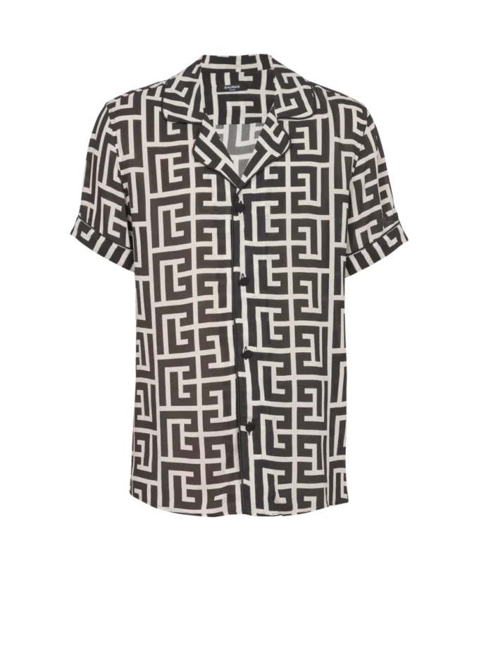 Pyjamas skjorta med monogramtryck Pyjamas skjorta med monogramtryck
