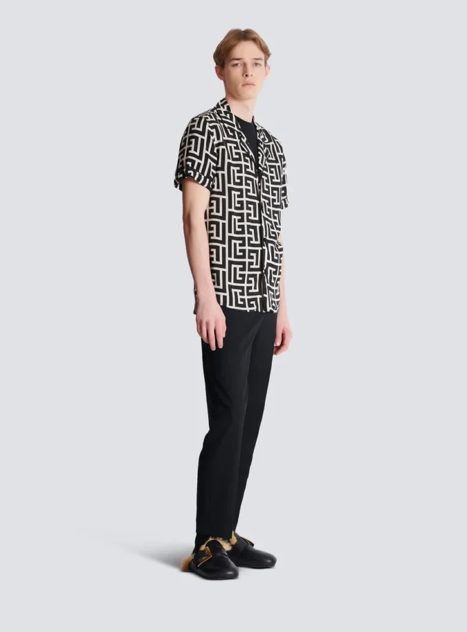 Pyjamas skjorta med monogramtryck Pyjamas skjorta med monogramtryck