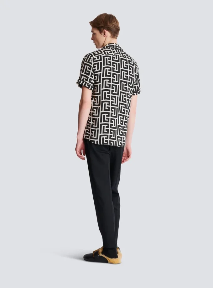 Pyjamas skjorta med monogramtryck Pyjamas skjorta med monogramtryck