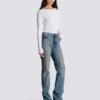 Raka jeans i blekt denim Raka jeans i blekt denim