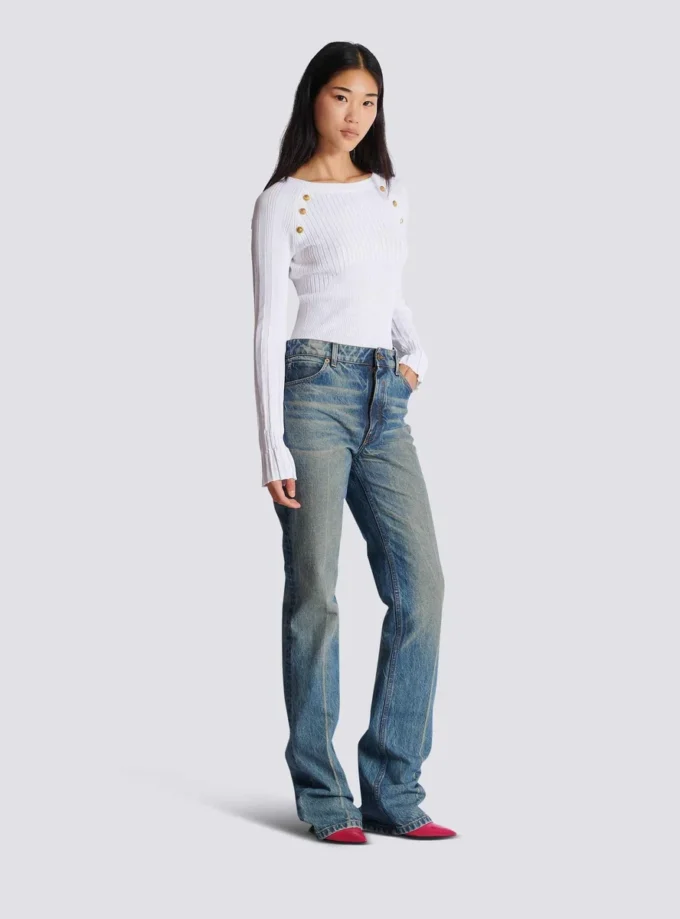 Raka jeans i blekt denim Raka jeans i blekt denim