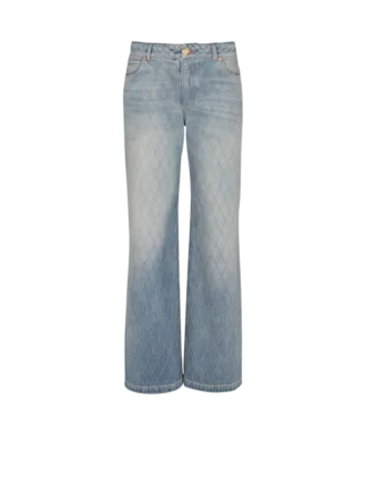 Raka jeans i diamantmönster